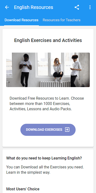 English Exercises TeacherApp