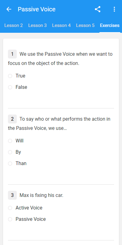 Grammar Exercises TeacherApp