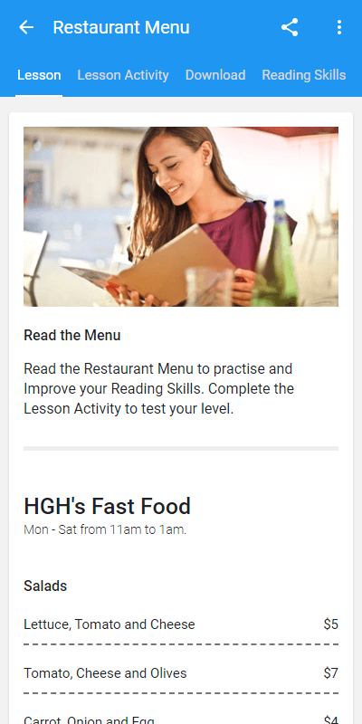 Reading Activities TeacherApp