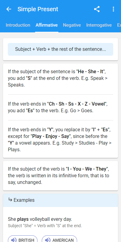 Simple Present TeacherApp